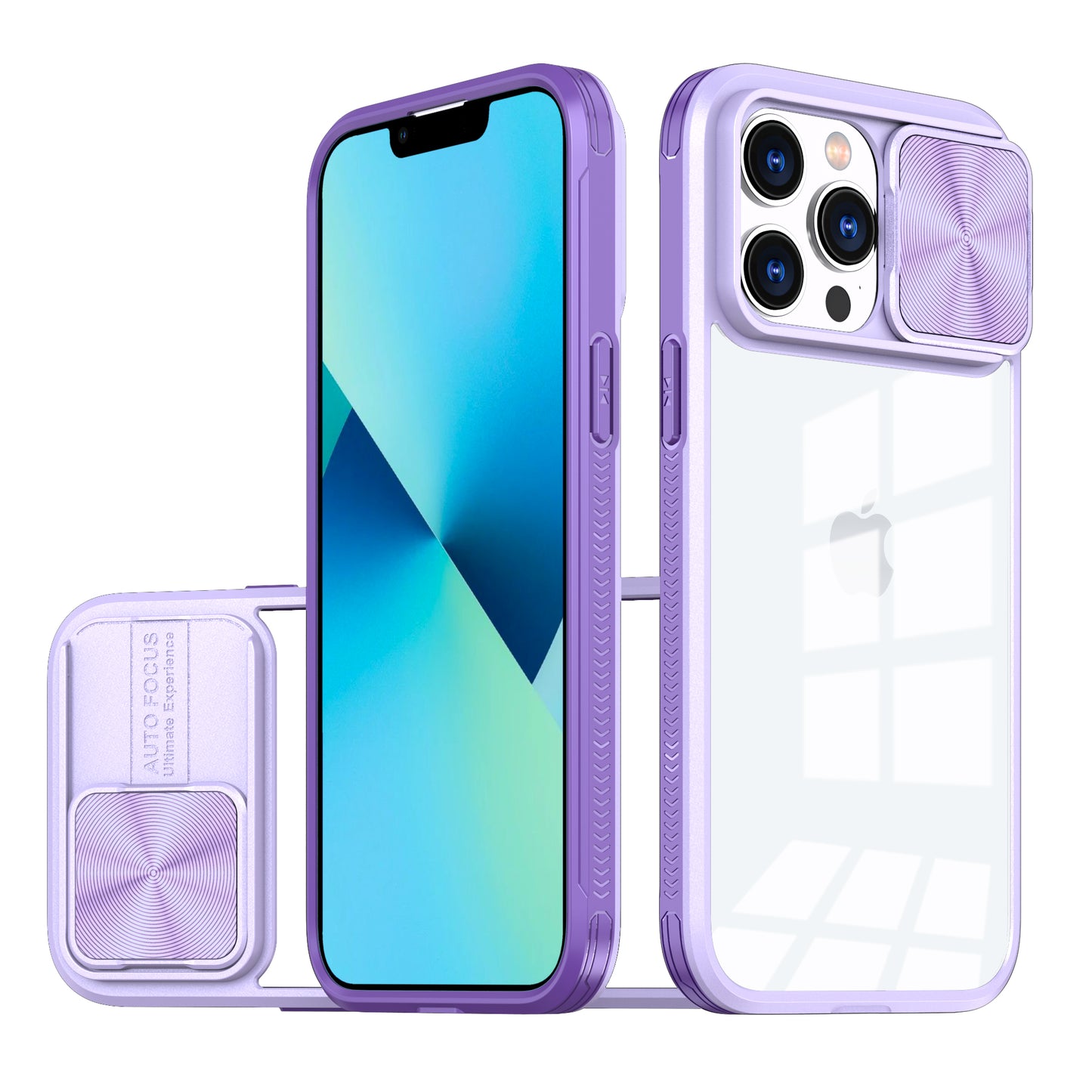 Clear IPhone 14 pro max case (Purple)