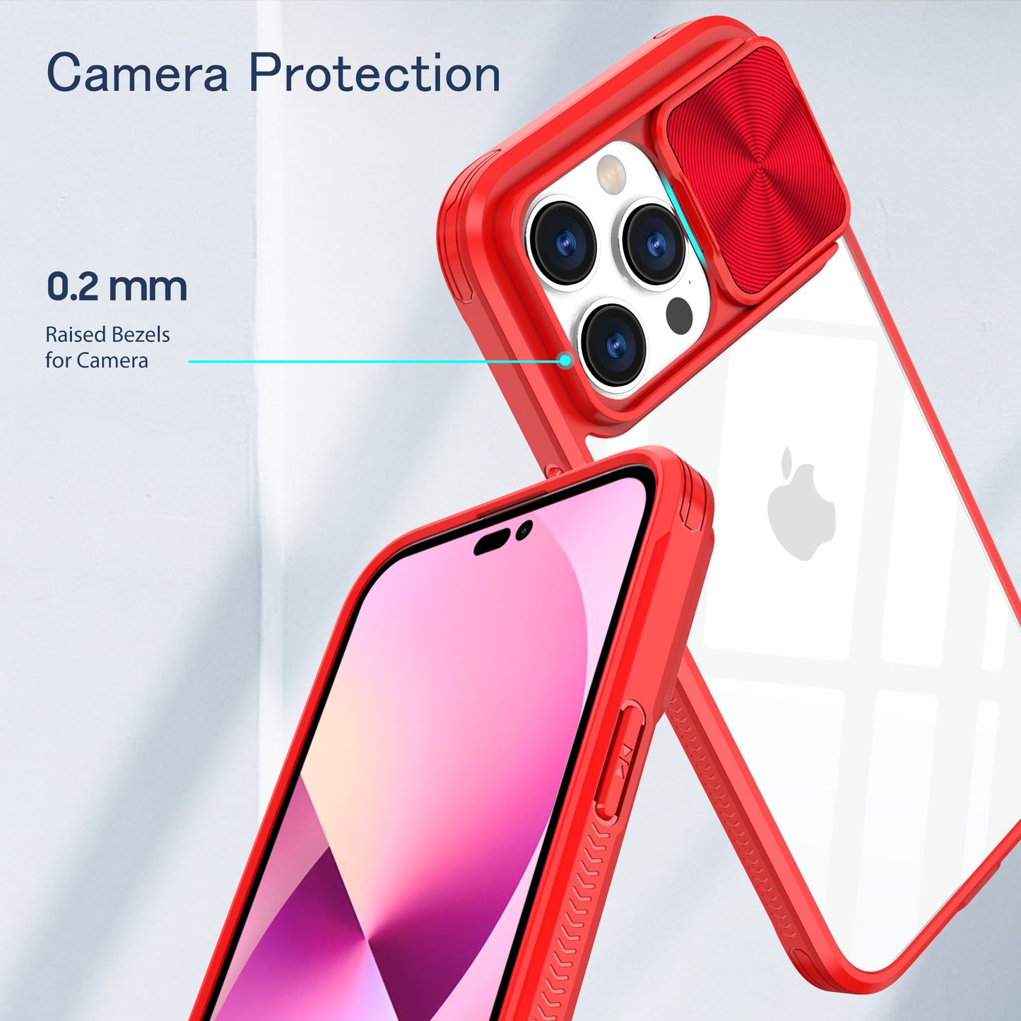 Clear IPhone 13 pro max case (Red)