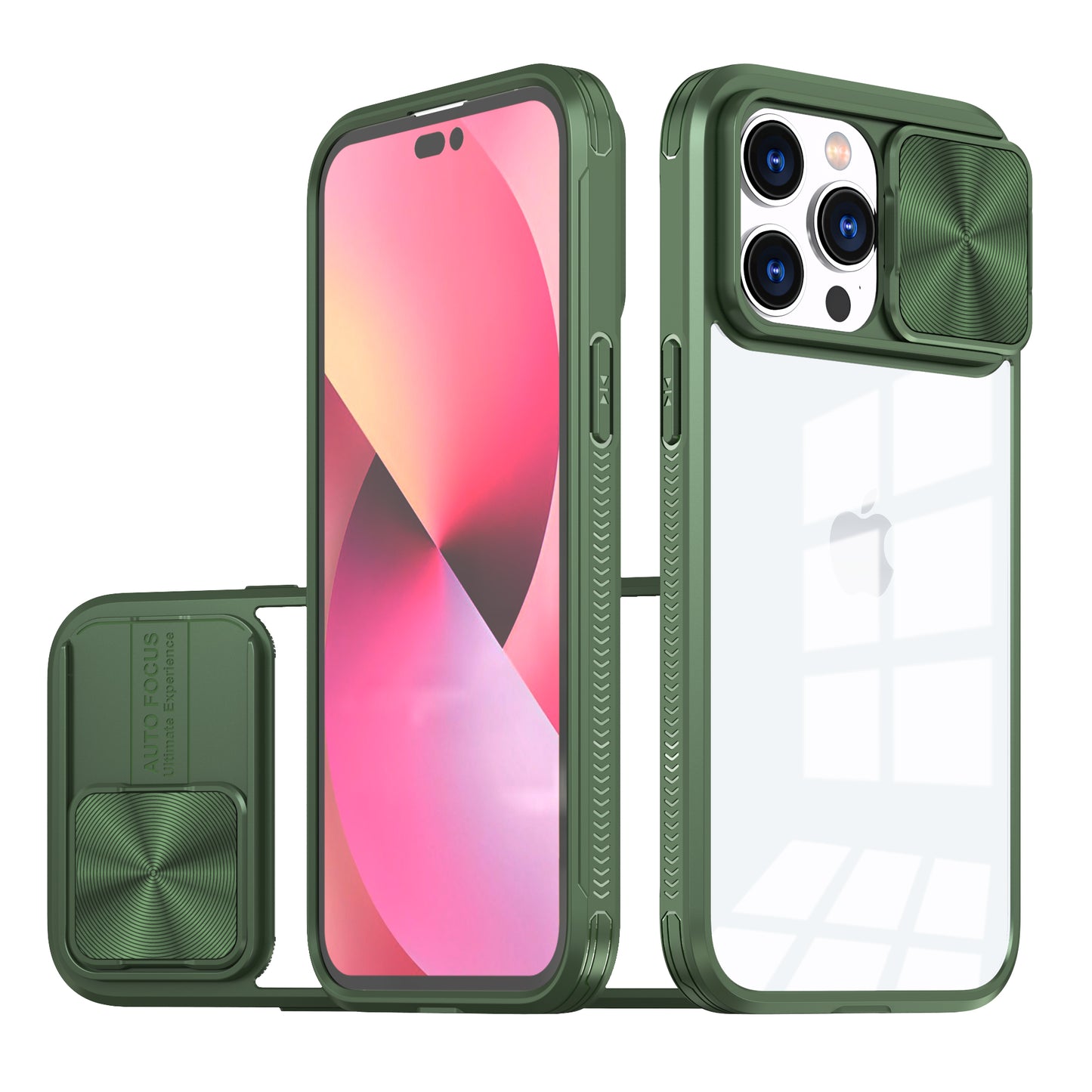 Clear IPhone 13 pro max case (Green)