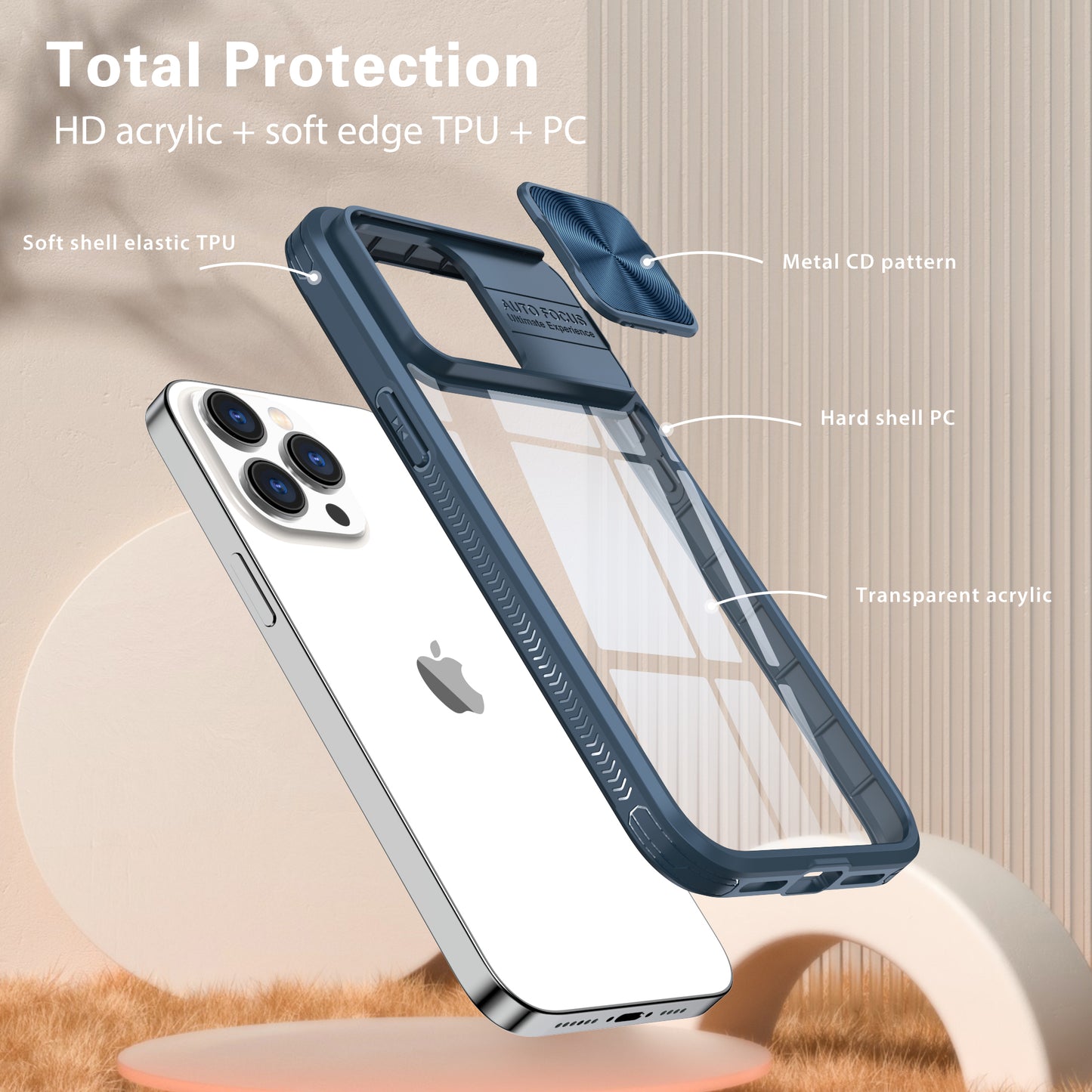 Clear IPhone 15 pro max case (Blue)