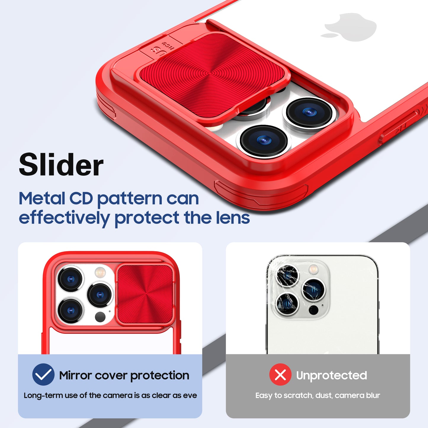 Clear IPhone 14 pro max case (Red)