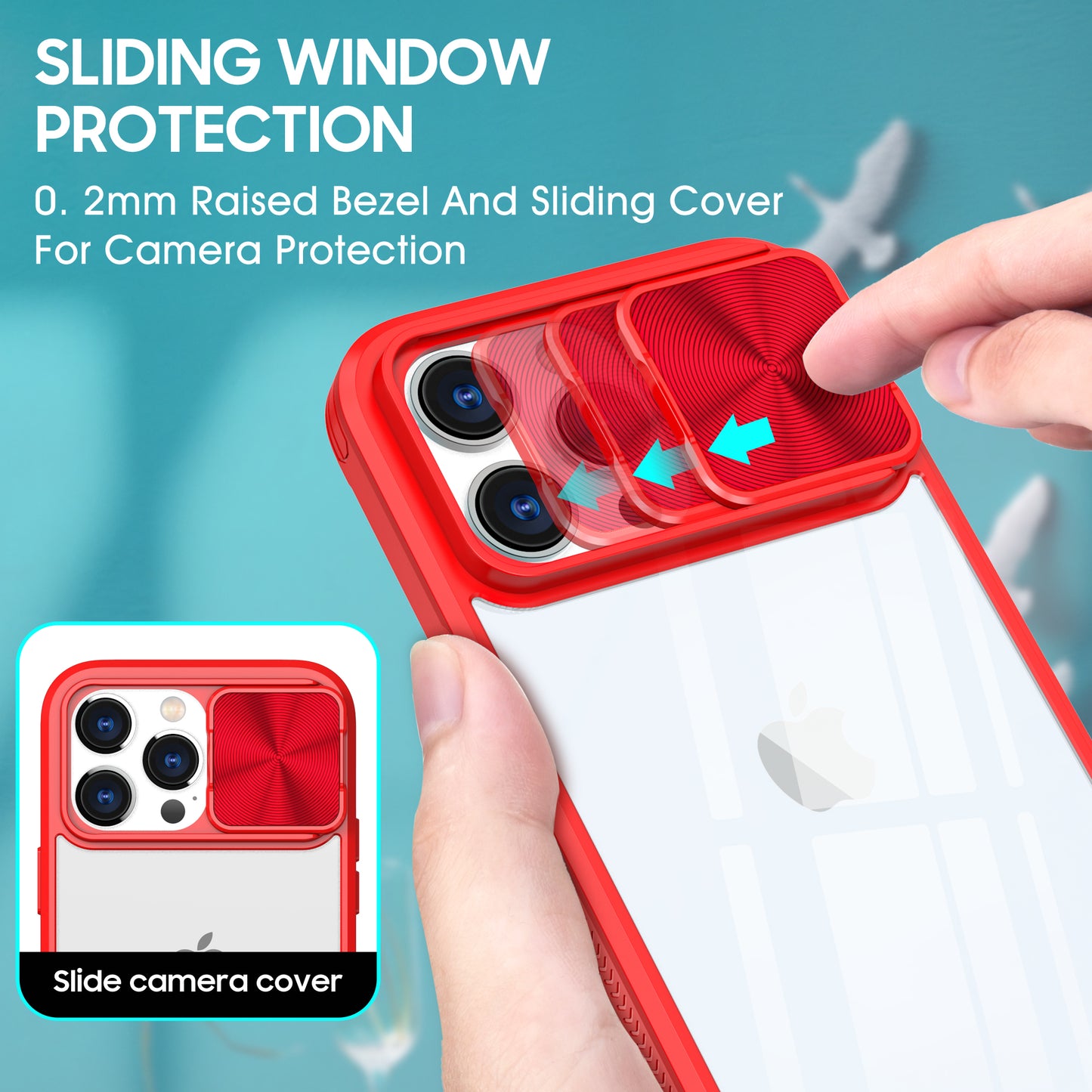 Clear IPhone 13 pro max case (Red)