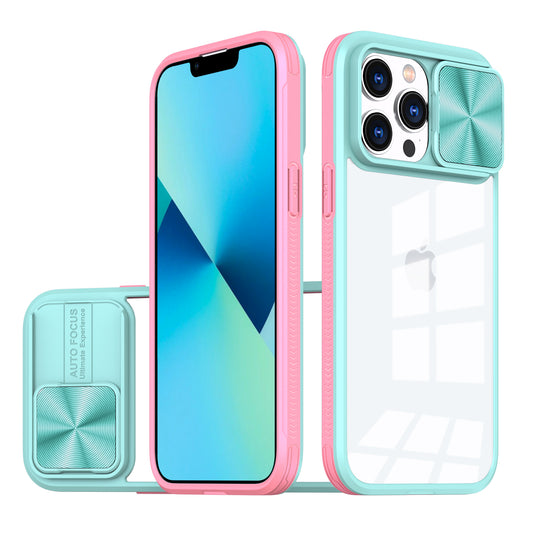 Clear IPhone 14 pro max case (Aqua/Pink)