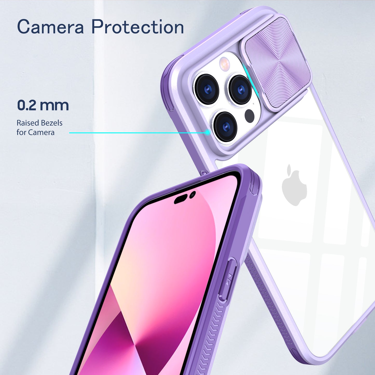 Clear IPhone 13 pro max case (Purple)