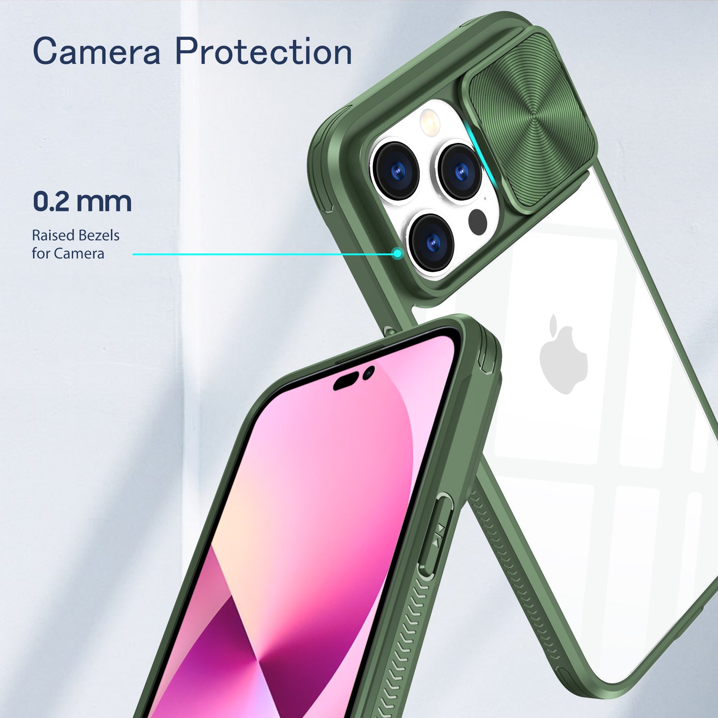 Clear IPhone 13 pro max case (Green)