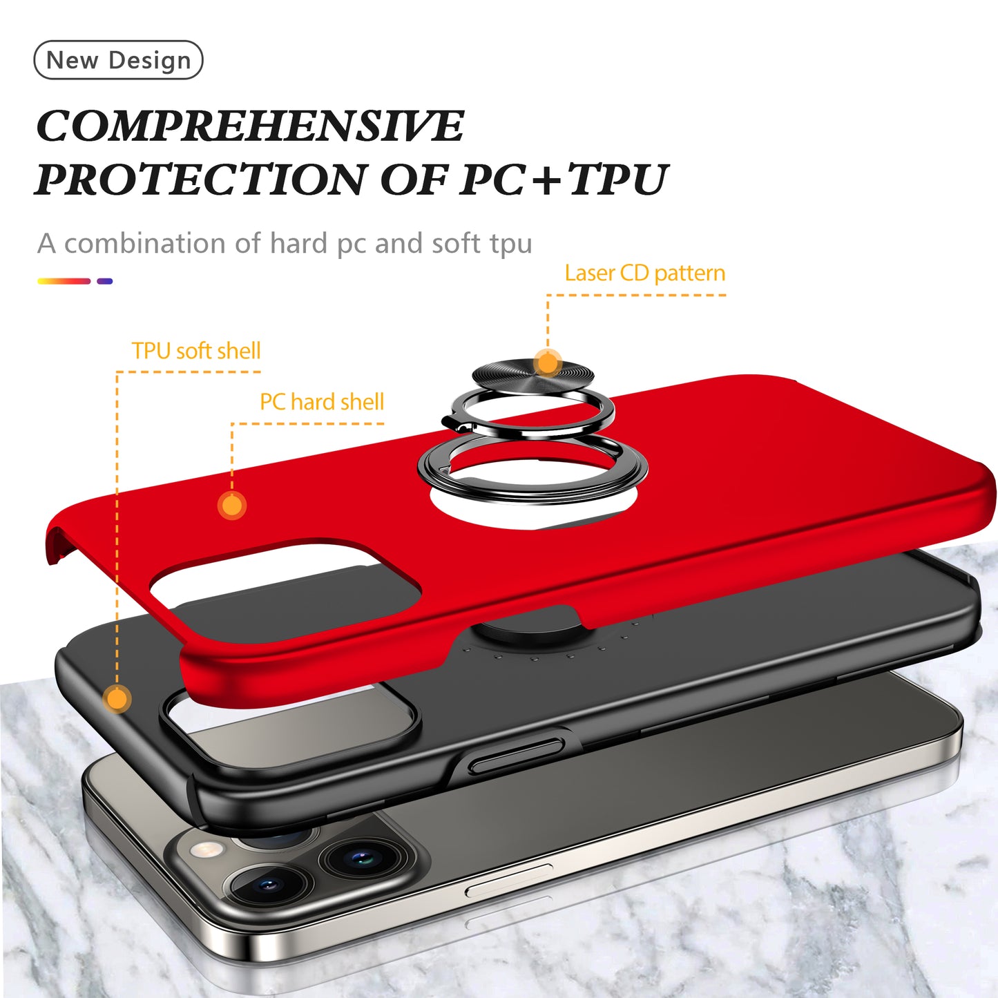 Ring  case IPhone 13 pro max (Red)