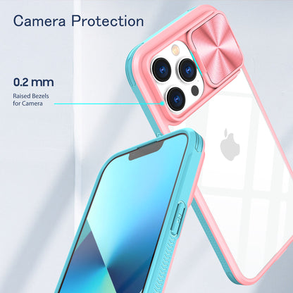 Clear IPhone 15 pro max case (Aqua/Pink)