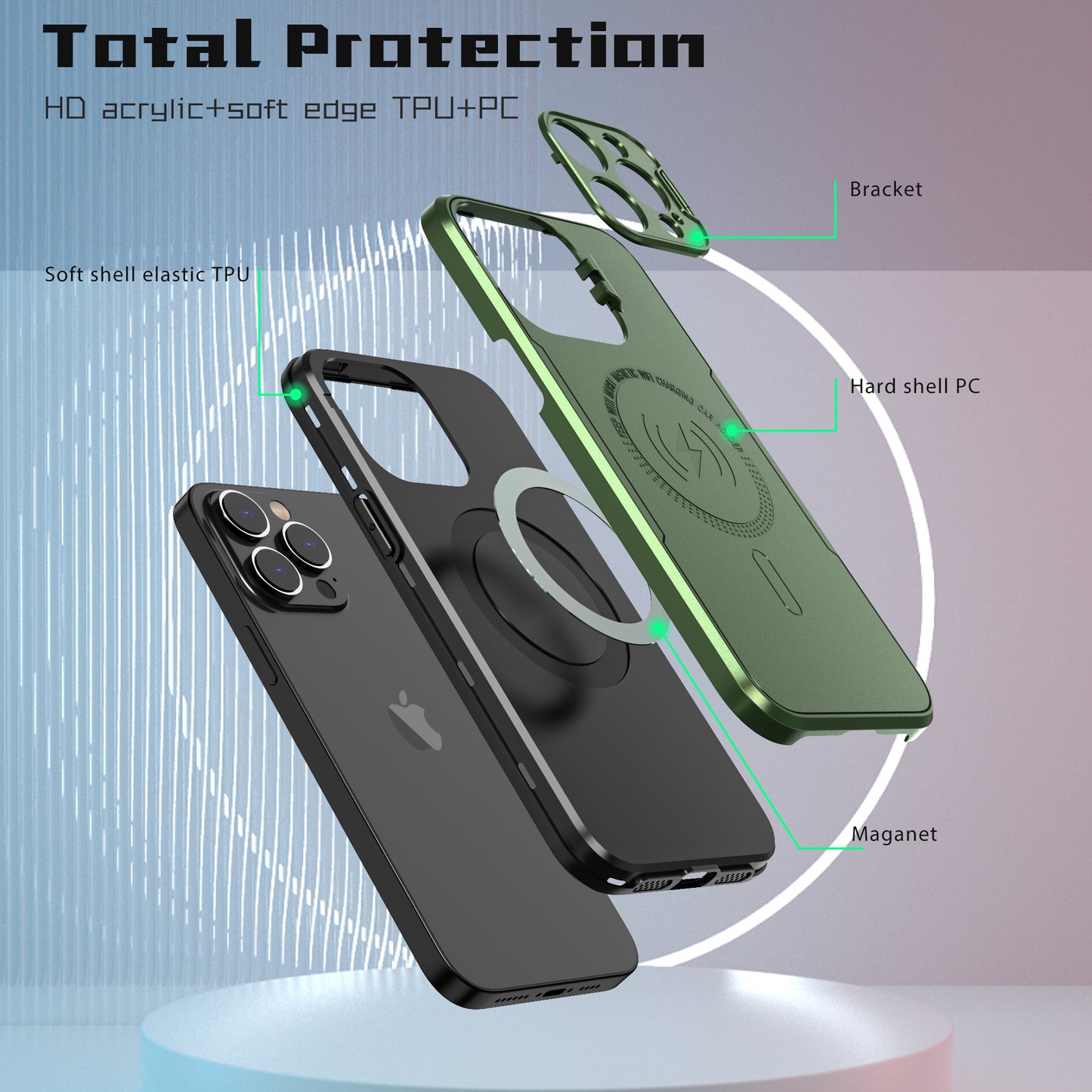 Magnetic Stand Case IPhone 13 Pro Max (Green)