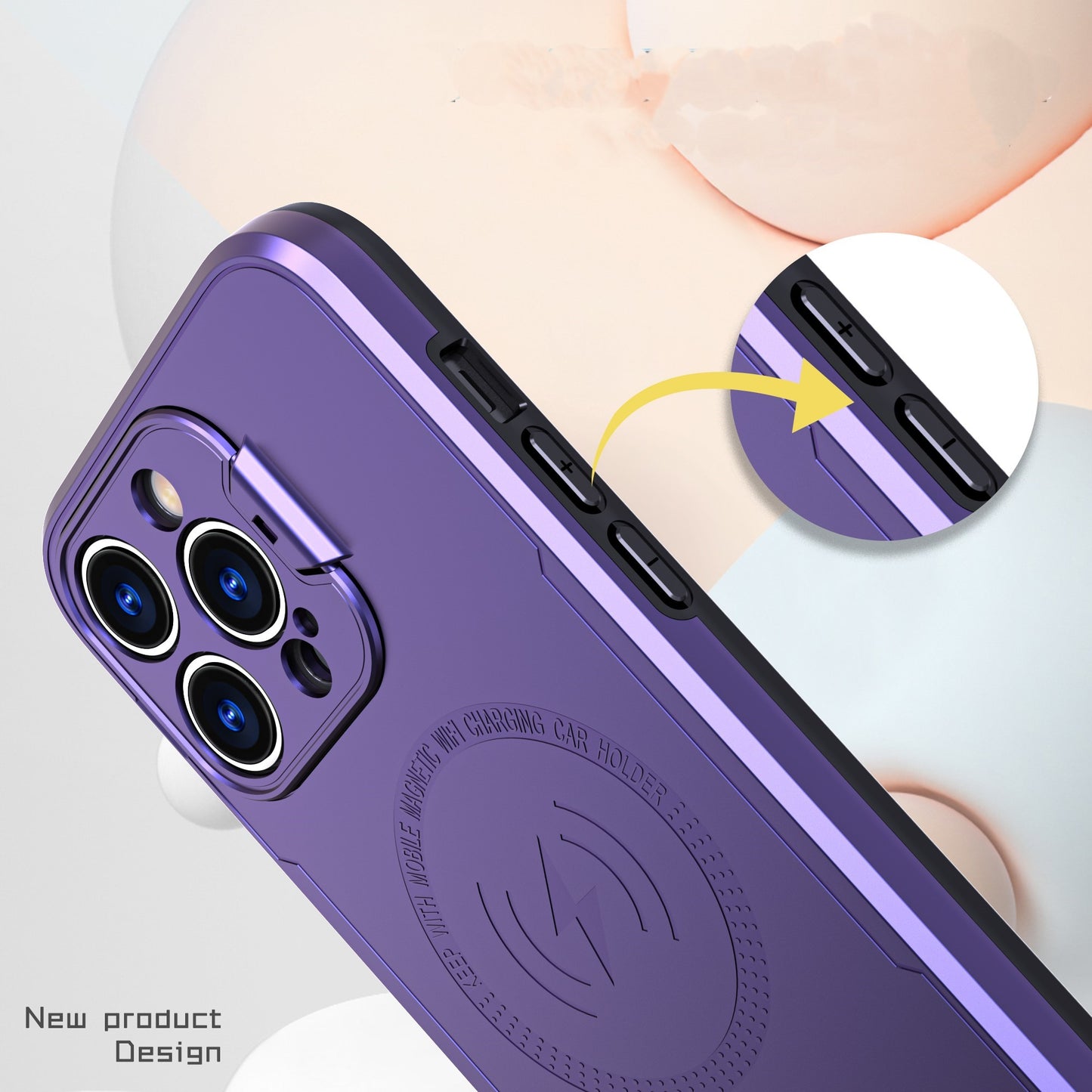 Magnetic Stand Case IPhone 14 Pro Max (Purple)